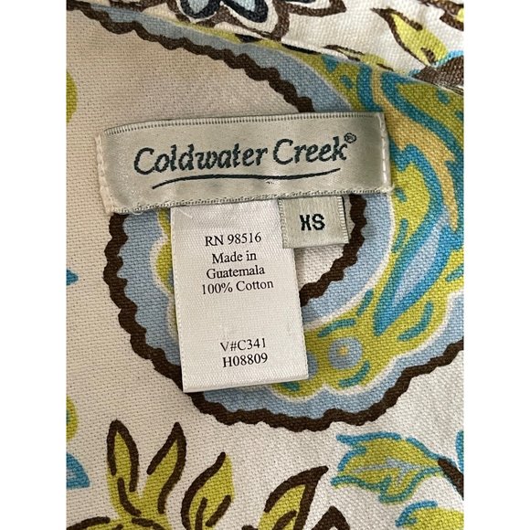 Coldwater Creek White Paisley Print Long Sleeve Jean Jacket - Picture 12 of 13